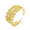 Brass Micro Pave Cubic Zirconia Cuff Rings RJEW-P102-11G-1