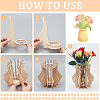 Wooden Puzzle Flower Vase Figurines DIY-WH0308-567-3