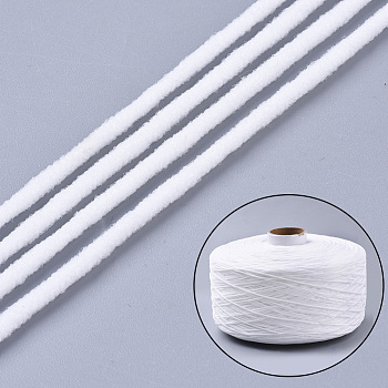 Round Polyester & Spandex Elastic Band for Mouth Cover Ear Loop, DIY Disposable Mouth Cover Material, White, 2.8mm, about 1548yards/roll(4644feet/roll)