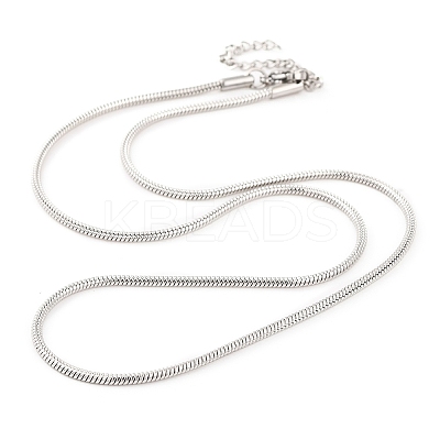 201 Stainless Steel Round Snake Chain Necklaces for Women NJEW-G140-06D-P-1-1