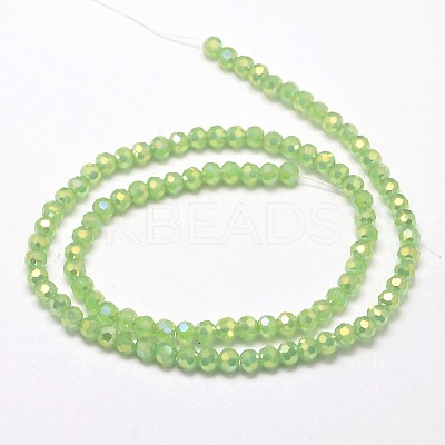 Faceted(32 Facets) Round Full Rainbow Plated Imitation Jade Electroplate Glass Beads Strands LS-EGLA-J130-FR08-1