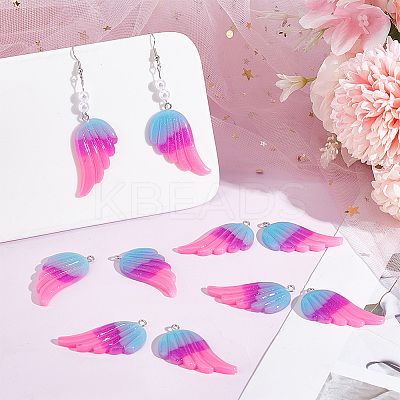 40pcs 2 colors Tricolor Opaque Resin Pendants RESI-AR0001-25-1