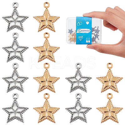 20Pcs 2 Colors 304 Stainless Steel Charms FIND-DC0001-13-1