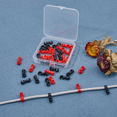 40Pcs 2 Colors Resin Bicycle Cable Buckles FIND-HY0002-91-1