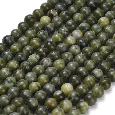 Natural Chinese Jade/Southern Jade Beads Strands G-P626-6mm-01-1