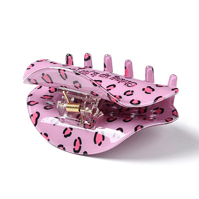 Leopard Print Pattern PVC Claw Hair Clips LS-PHAR-M013-02H-1