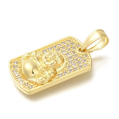 Brass Micro Pave Cubic Zirconia Pendants KK-Z086-25G-1