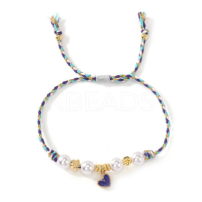 Handmade Heart Brass Enamel Charm Bracelets OI2276-9-1