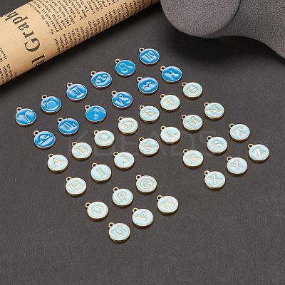 2 Sets 2 Styles Golden Plated Alloy Enamel Charms ENAM-YW0001-28C-1