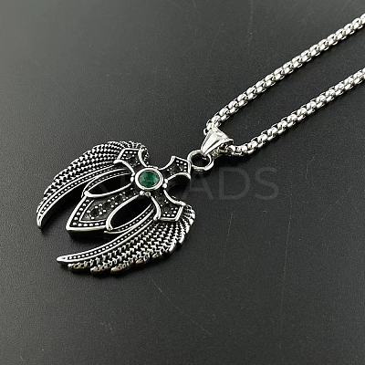 Vintage Gothic 304 Stainless Steel Cubic Zirconia Pendant Necklaces ZQ9567-1