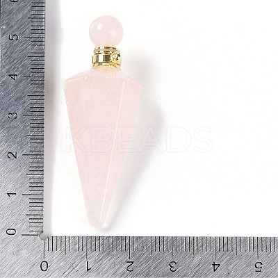 Natural Rose Quartz Faceted Cone Openable Perfume Bottle Big Pendants G-L524-18G-12-1