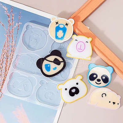Animal Hair Clips Cabochon Silicone Molds DIY-Q033-03C-1