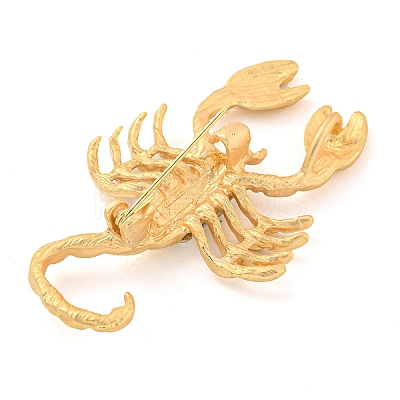 Golden Zinc Alloy with Rhinestone Brooches LS-JEWB-B018-03G-08-1