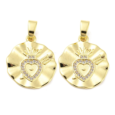Rack Plating Brass and Cubic Zirconia Pendant KK-Q787-02G-1