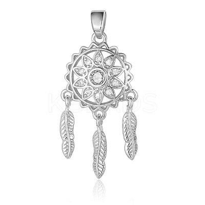 Brass Micro Pave Cubic Zirconia Pendants ZIRC-OY001-50P-1