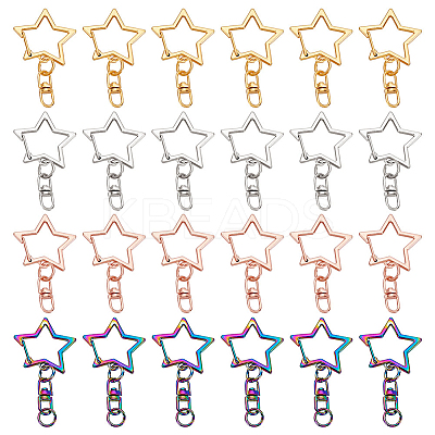40Pcs 4 Styles Alloy Swivel Clasps Lanyard Snap Hook FIND-GA0005-16-1