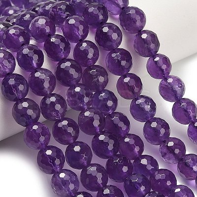 Natural Amethyst Beads Strands G-H329-D01-8mm-A-1