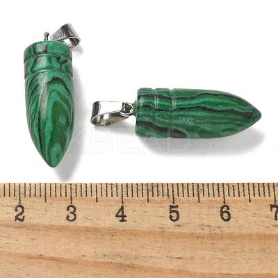 Synthetic Malachite Pointed Pendants G-B127-18P-04-1