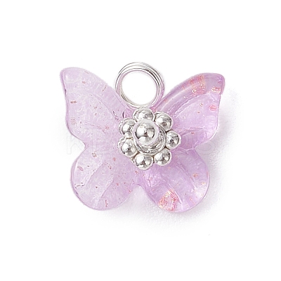 Electroplate Glass Beads Charms PALLOY-JF03107-02-1