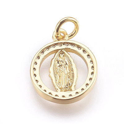 Brass Micro Pave Cubic Zirconia Pendants ZIRC-E152-14G-RS-1