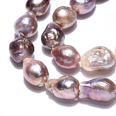 Natural Baroque Pearl Keshi Pearl Beads Strands PEAR-S019-02D-1