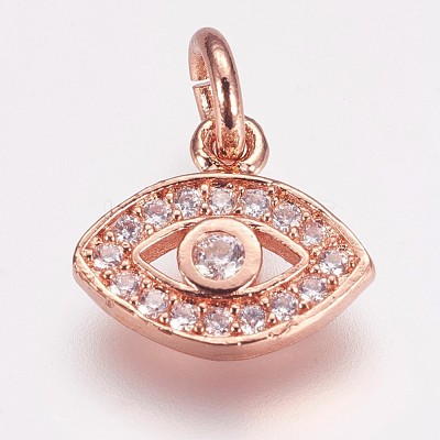 Brass Micro Pave Cubic Zirconia Charms ZIRC-G087-30-1
