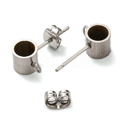 Non-Tarnish 201 Stainless Steel Stud Earring Findings STAS-B045-16C-P-1