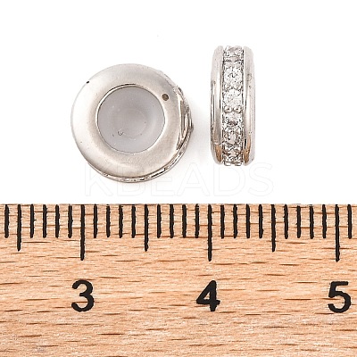 Rack Plating Brass Clear Cubic Zirconia Beads KK-M292-02P-02-1