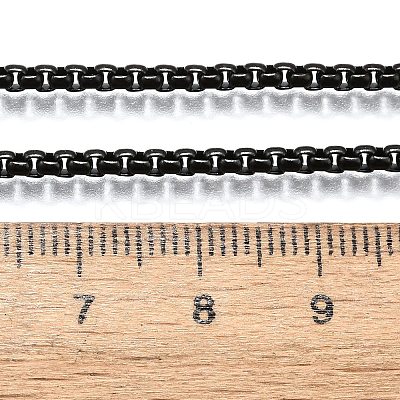 304 Stainless Steel Box Chain Necklaces X-NJEW-P244-01B-1