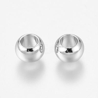 Environment Brass European Beads KK-P120-03P-1