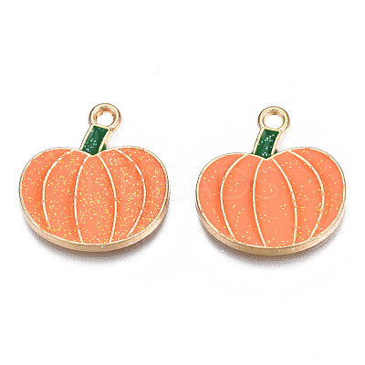 Autumn Theme Rack Plating Alloy Enamel Pendants PALLOY-N164-007-1