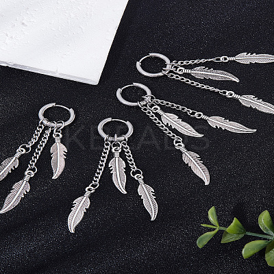 4Pcs Stainless Steel Hoop Earrings for Women EJEW-LP0001-56-1