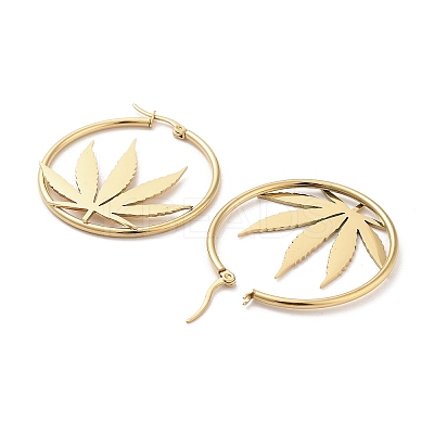 304 Stainless Steel Hoop Earrings EJEW-P271-05G-1