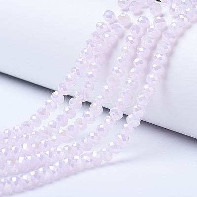 Electroplate Glass Beads Strands X-EGLA-A034-J8mm-B04-1