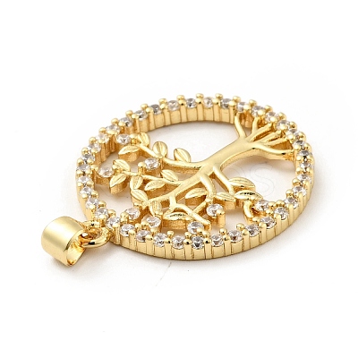 Rack Plating Brass Micro Pave Cubic Zirconia Pendants ZIRC-F129-39G-1