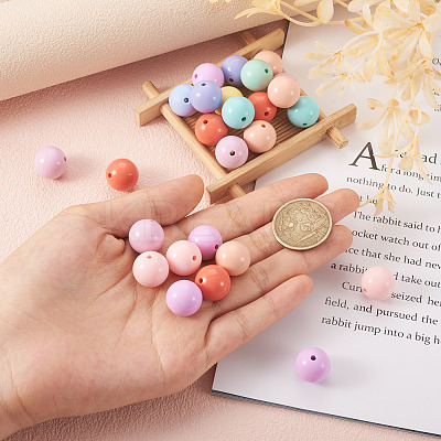 100Pcs 10 Colors Food Grade Eco-Friendly Silicone Focal Beads SIL-TA0001-28-1