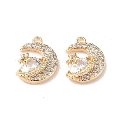 Brass Micro Pave Cubic Zirconia Pendants KK-I702-06G-1