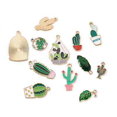48Pcs 12 Style Alloy Enamel Pendants ENAM-KS0001-07-1