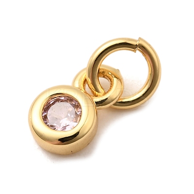 Brass Pave Cubic Zirconia Charms KK-A266-45G-1