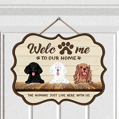 Wooden Welcome Hanging Sign Door Wall Decorations PW-WG64268-10-1