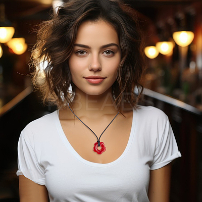8Pcs 8 Colors Acrylic Flower Pendant Necklaces Set NJEW-AN0001-50-1