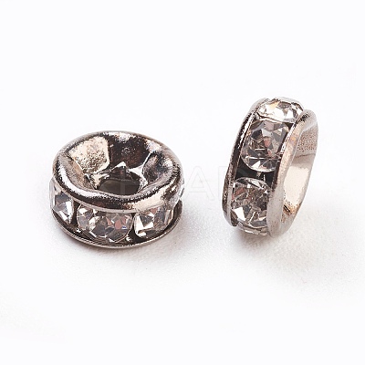 Brass Rhinestone Spacer Beads RB-A014-Z6mm-01B-1