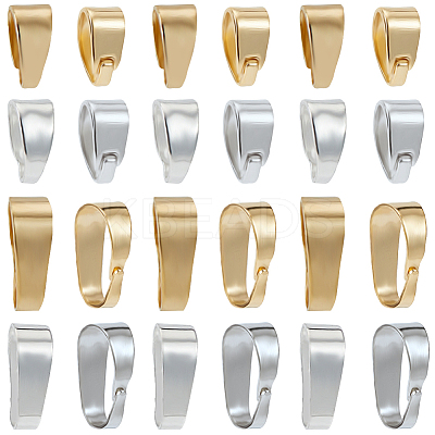 80Pcs 4 Style Brass Snap on Bails KK-BBC0011-77-1
