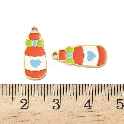 304 Stainless Steel Enamel Pendants X1-STAS-G360-04G-05-1