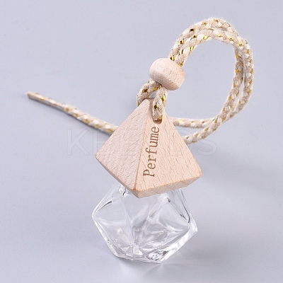 Empty Fragrance Oil Aromatic Perfume Oil Glass Pendant Decorations HJEW-WH0005-06A-1