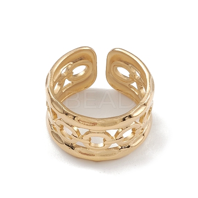 Ion Plating(IP) 304 Stainless Steel Cuff Rings RJEW-G285-38G-1