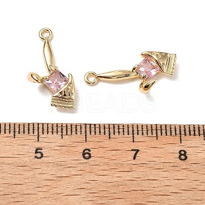 Brass Micro Pave Cubic Zirconia Pendants KK-A259-32G-1