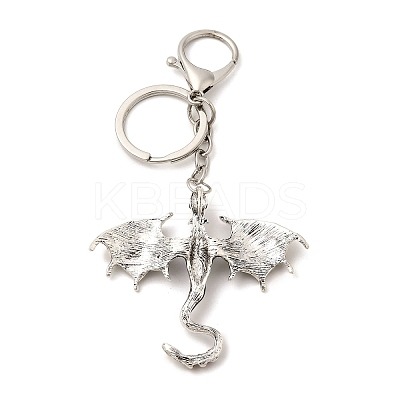Dragon Alloy Rhinestone Pendant Keychains LS-KEYC-G065-01D-1