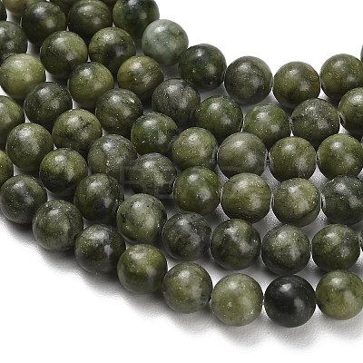 Natural Chinese Jade/Southern Jade Beads Strands G-P626-8mm-01-1
