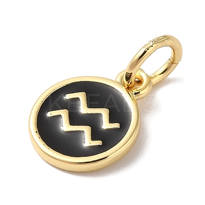 Real 18K Gold Plated Brass Enamel Charms KK-L216-001G-E-1